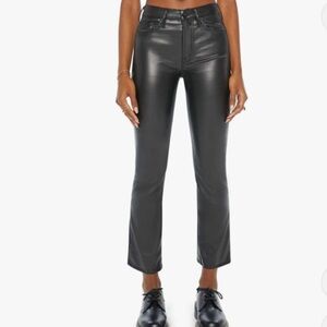 Mother Denim - The Insider Faux-Leather Ankle Flare Jeans in Faux Show